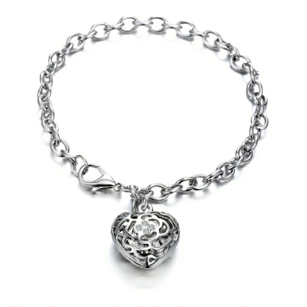 Swarovski Elements Heart Charm Bracelet